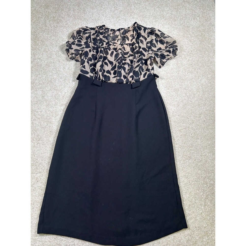 Connected Apparel Womens Size 10 Black‎ Dress Brownsheer Top Part